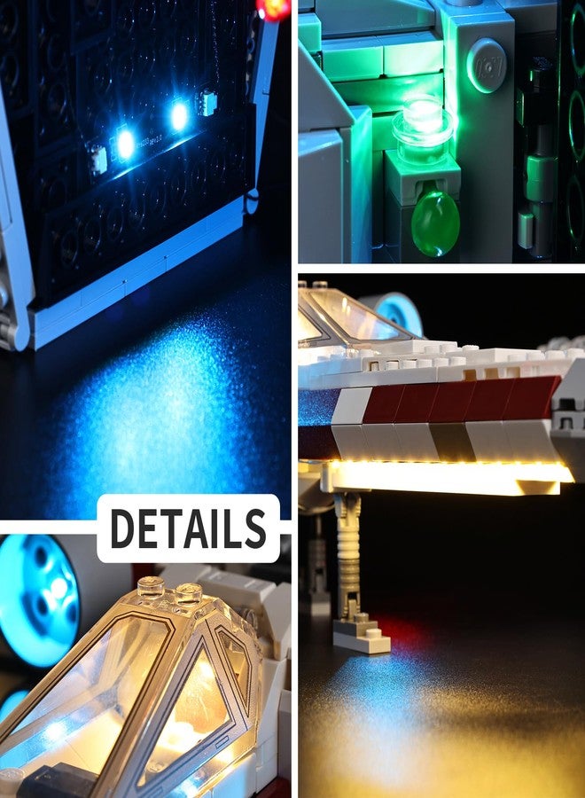 Kyglaring طقم إضاءة LED من Kyglaring لمجموعة بناء Lego TIE Fighter و X-Wing Mash-up 75393، ملحقات إضاءة لعرض TIE Fighter و X-Wing Mashup، (الإضاءة فقط، النموذج غير متضمن)، الإصدار الكلاسيكي - Image 5